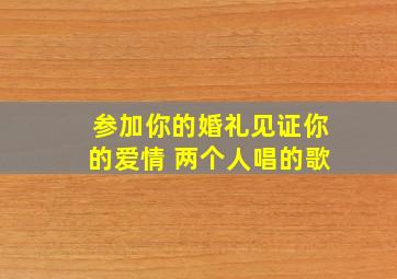 参加你的婚礼见证你的爱情 两个人唱的歌